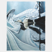 Winter Queen white Dragon Fantasy Fleecedecke (Vorderseite)