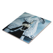 Winter Queen White Dragon Fantasy Fliese (Seite)