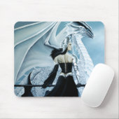 Winter Queen White Dragon Fantasy Mousepad (Mit Mouse)