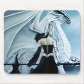 Winter Queen White Dragon Fantasy Mousepad (Vorne)