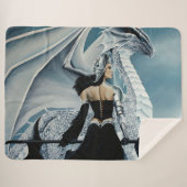 Winter Queen White Dragon Fantasy Sherpadecke (Vorderseite (Horizontal))