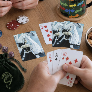 Winter Queen White Dragon Fantasy Spielkarten