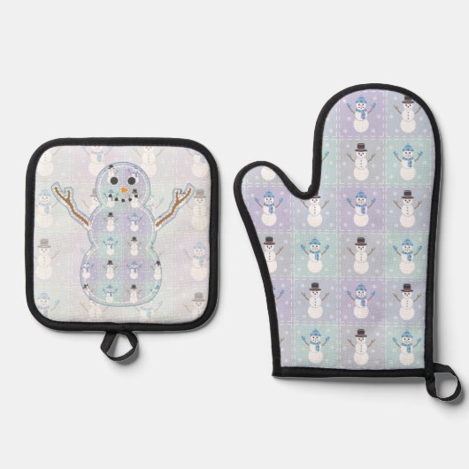 Winter Quilt Ofenhandschuh & Topflappen-Set (Vorderseite)