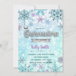 Winter-Quinceñera-Party Einladung