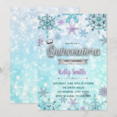 Winter-Quinceñera-Party Einladung (Vorne/Hinten)