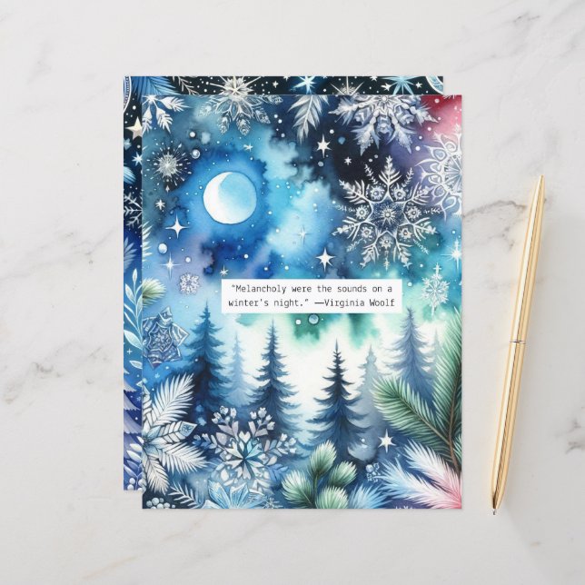 Winter Quote Blue Scrapbook (Vorderseite/Rückseite Beispiel)