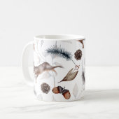 Winter Rabbit Acorns Grasses Festival Kaffeetasse (Vorderseite Links)