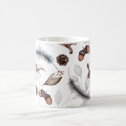 Winter Rabbit Acorns Grasses Festival Kaffeetasse (Mittel)