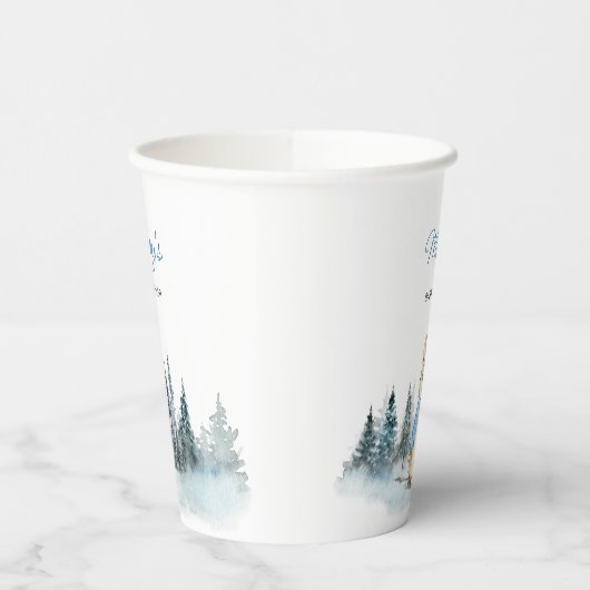 Winter Rabbit Baby Dusche Pappbecher (Links)