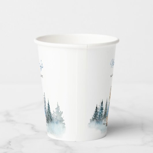 Winter Rabbit Baby Dusche Pappbecher (Rechts)