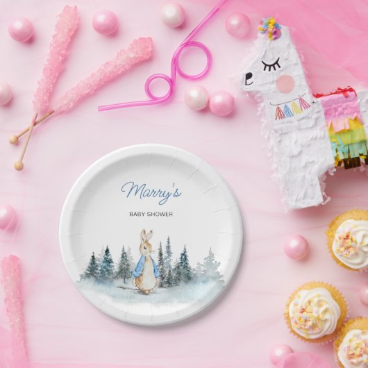Winter Rabbit Baby Dusche Pappteller (Party)