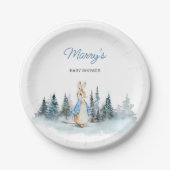 Winter Rabbit Baby Dusche Pappteller (Vorderseite)