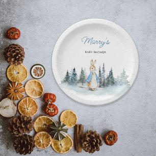 Winter Rabbit Baby Dusche Pappteller