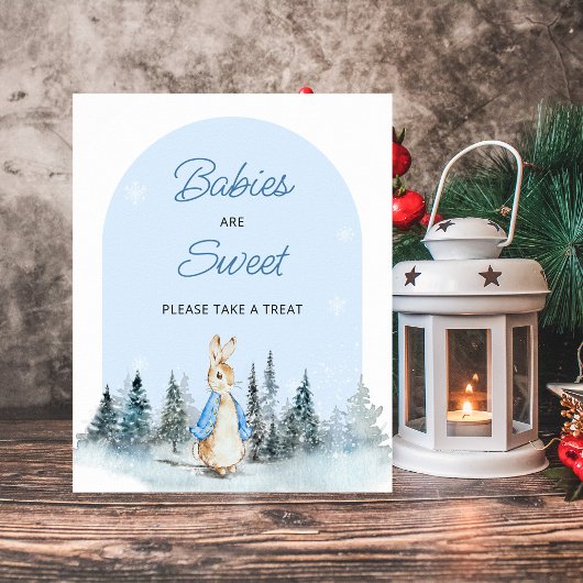 Winter-Rabbit-Babys sind süßes Bogenposter Poster