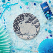 Winter Rabbit Blue & White Delft Pappteller (Party)