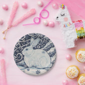 Winter Rabbit Blue & White Delft Pappteller (Party)