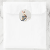 Winter rabbit fun Christmas Runder Aufkleber (Tasche)