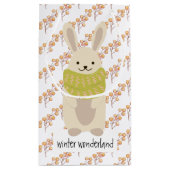 Winter Rabbit With His Striped Scarf Kleine Geschenktüte (Rückseite)