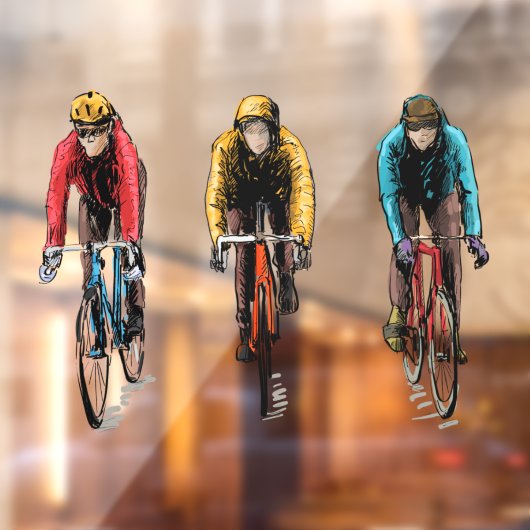 Winter-Radfahren Drei Reiter für Fresh Air Bicy Fensteraufkleber (Blatt 2)