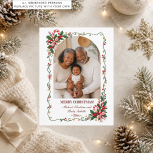Winter-Rahmen-Familien-Weihnachtsfeiertags-Foto Postkarte