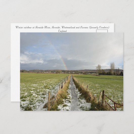 Winter Rainbow Arnside Moss Postkarte (Vorne/Hinten)