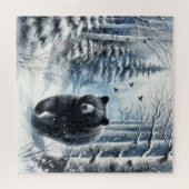 Winter-Rätsel Schwarzbär Puzzle (Horizontal)