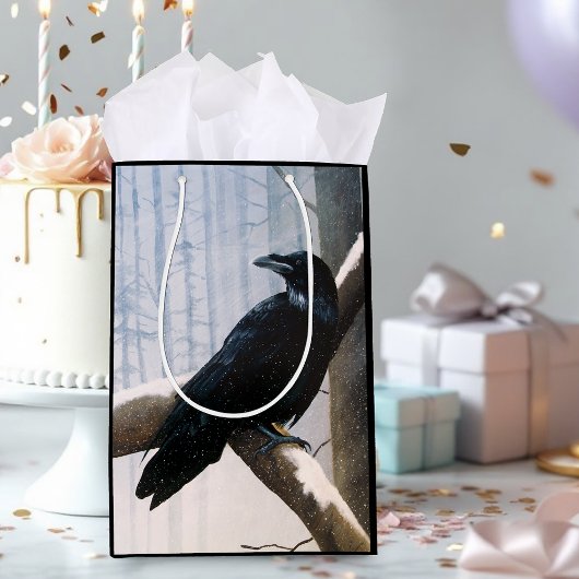 Winter Raven Forest Mittlere Geschenktüte