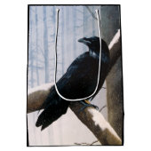 Winter Raven Forest Mittlere Geschenktüte (Rückseite)