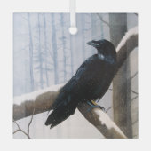 Winter Raven Forest Ornament Aus Glas (Vorderseite)