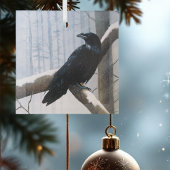 Winter Raven Forest Ornament Aus Glas