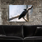 Winter Raven Forest Poster