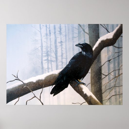 Winter Raven Forest Poster (Vorne)