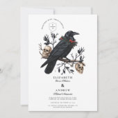 Winter Raven Gothic Wedding Einladung (Vorderseite)