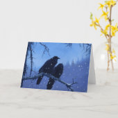 Winter Ravens Karte (Gelbe Blume)