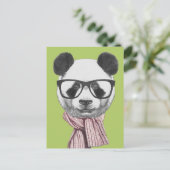 Winter Ready Panda Bär Postkarte (Stehend Vorderseite)