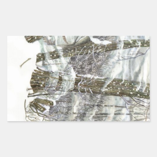 Winter Rechteckiger Aufkleber (Vorderseite)