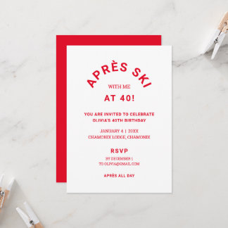 Winter Red Après Ski mit mir auf 40 Geburtstagspar Einladung