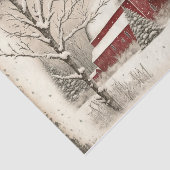 Winter Red Barn Seidenpapier (Ausschnitt)