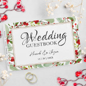 Winter Red Berries Greenerity Wedding Guest Book Gästebuch