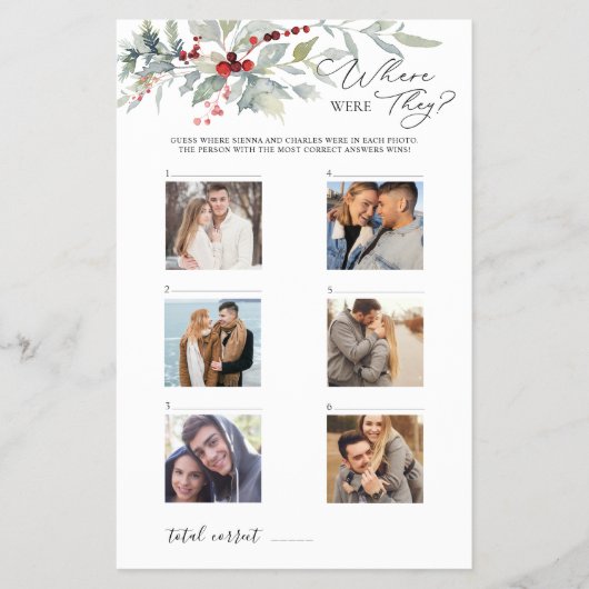 Winter Red Berries Greenery, wo sie spielten Flyer (Vorne)