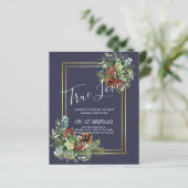 Winter Red Berries Pine Cones Wedding (Stehend Vorderseite)