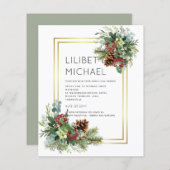 Winter Red Berries Pine Cones Wedding (Vorne/Hinten)