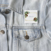 Winter Red Berries Pine Cones Wedding Button (Beispiel)