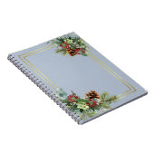 Winter Red Berries Pine Cones Wedding Notizblock (Rechte Seite)