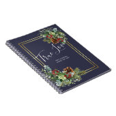 Winter Red Berries Pine Cones Wedding Notizblock (Rechte Seite)