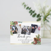 Winter Red Berries Pine Cones Wedding Postkarte (Stehend Vorderseite)
