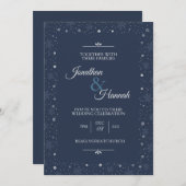 Winter Red Berries Weihnachts-Hochzeit Einladung (Vorne/Hinten)