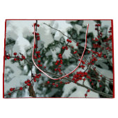 Winter Red Berries Weihnachtsgeschenktasche Große Geschenktüte (Vorderseite)