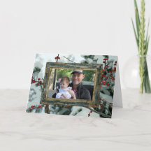 Winter Red Berries Weihnachtskarte