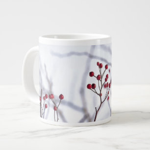 Winter Red Berries White Snow Jumbo-Tasse
